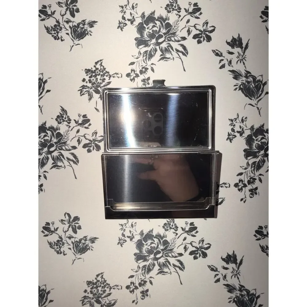 Pandora Business Card Holder Chrome Mirror Pink Leather Card Case Pre-Owned